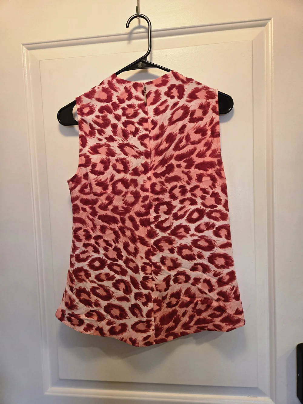 kate spade Pink and Red Animal-Print Bow-Front Sleeveless Top